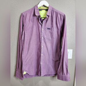 Superdry mens purple button down shirt